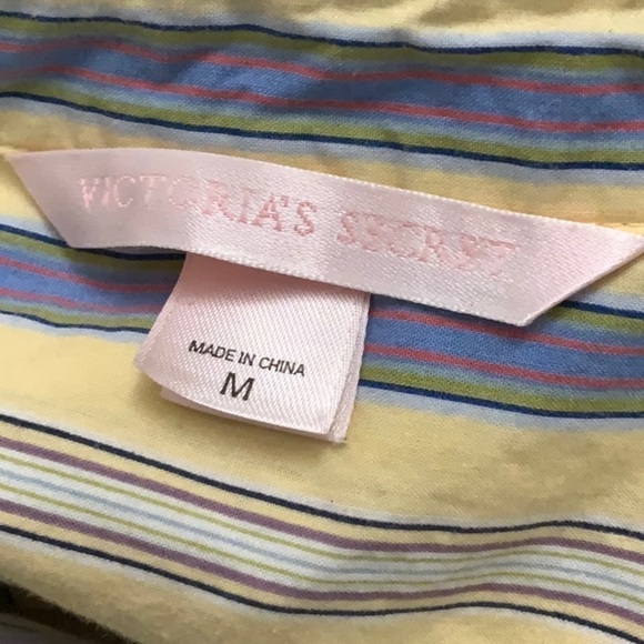 VICTORIA’S Secret yellow striped, oversized buttoned down shirt. - Picture 6 of 6